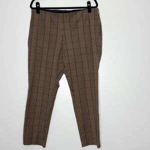 A New Day Plaid Slim Stretch Side Zip Ankle Pants Women's Size 14
